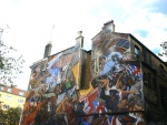 The famous street battle of the East Enders against Moseley's fascists, Cable Street, London.  Go to interests/alternative politics for an article on The Battle of Cable Street