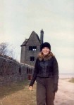 Jeanie & the pigeon tower in the 70's
It turned out that these gardens had been built by Lord Lever, the soap king (hence now we have Lever Bros.) who also built the model village Port Sunlight on the banks of the River Mersey. Amongst the gardens he built a bungalow but this was burnt down in 1913 by Edith Rigby, a Preston suffragette. For an excellent poem with fun graphics about Edith go to http://www.geocities.com/prestonfolks/rigbyone.htm