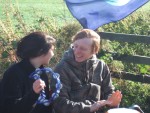 here a couple of participants in the drumming workshop having fun