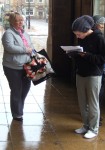 despite the wet day there was no shortage of people wanting to sign