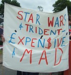 one of the many banners on display