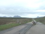 one of many cattle grids on highland roads, Cul Mor to the left