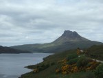 on the way alongside Loch Lurgainn Stac Pollaidh, colloqually known as Stack Polly, came once more into view. Though I hadn't seen it since the '60's, its familiar shape brought it's name straight to mind