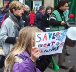 a child's colourful poster to save our libraries