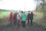 at the top of the new path on the railway embankment