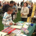we also had a petition against new nuclear power which a young man is signing here.