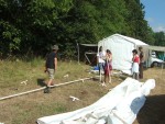 here setting up another marquee, trying to work out what goes where