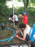Lorna & Toby working on the plumbing