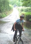 He's not allowed on the roads alone until he takes the Bikeability course he's signed up for, but his mum allowed him out under my supervision on these quiet Shropshire lanes, a lovely area to cycle around