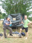 Lucy and Rowland, proud constructors of the shower