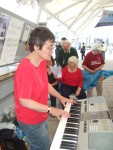 the keyboard player and singers