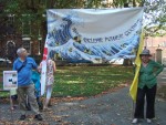 a banner copied from the wave power artwork featured in the previous photo album about the Hinckley weekend camp at Nether Stowey.

I think I was told this artwork was done by a Japanese artist some years ago during the last round of nuclear power protests. In view of the earthquake and tidal wave at Fukushima and its affects upon public and political opinion worldwide, it rings both literally and metaphorically true