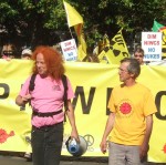 Andreas and Crispin leading the way as the march set off