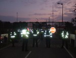 to arrive at the power station gates at dawn