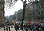 More banners in Whitehall - alas this filled my card & I didn't realise so none of the other photos came out - including my favourite of the day, a couple relaxing on a bench after the march with placards beside them, the front facing one headed America with THAT picture of the naked Vietnamese child who'd been napalmed