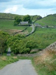 a bit wiggly for a Roman Road but heading for the pass ahead and then a steep descent into Whalley Bridge except we veered off just before that town up another steep hill to a refreshment stop