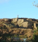 Perched high on the rocks of Higher Causeway - a wc! You'll be lucky to spot it if heading in the Burnley direction as its on a good downhill stretch and you'll fly by.
lower down in this photo can be seen an anvil, this is one of those many follish gardens around the country