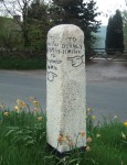 From Slack, just above Hebden Bridge and Heptonstall, you're given the choice of two alternative routes for NCN68. On this side the old milestone shows the way to Burnley (did you notice the missing 'e'?)