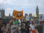 Amongst other banners, that of Global Women's Strike