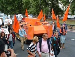 the globalise resistance orange tank that was at the arms fair earlier in the month (see DSEi in Gallery)