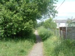 73. looking north at gardens on the trackbed on the south edge of Earby