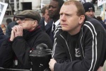 listening to Tony Benn - photo by Peter Marshall