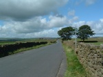 the country road on the flat plateau near Trawden recreation ground