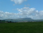 looking west at the distinctive outlines of Colne and Pendle Hill