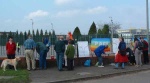 a vigil outside the main gate