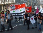 one of the themes of the march was 'End the occupation' as highlighted by this banner