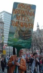 This was my favourite, a very clever placard: 1805 Britannia rules the waves
 - and on the reverse: