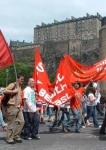 red banners from it looks like Belfast