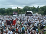 the stageat one end of the Meadows