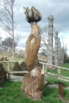 carving tree trunks into shapes is a growing form of artwork; this one by NCN68 at Salterforth