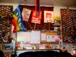 run by local Christians, the christianity is not rammed down you, though there are Christian images, they are mixed in with so many others, even psychedelic posters from the '60's