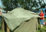 covering the roof - & look (the beauty of the yurt), no guy ropes to trip over!