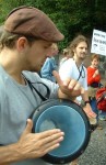 drumming away