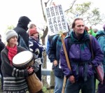 Some of the protesters by the South Gate road