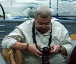 Mike looking at his results - one of the benefits of digital cameras