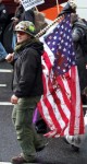 blood on the American flag