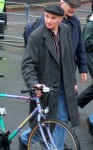 a cyclist on the march