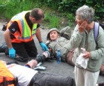 out came the cutters - and so did the midges, the little critters attacking demonstrators and police alike