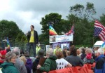 here, comedian Mark Steel again
