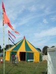 and for a change a green and yellow tent