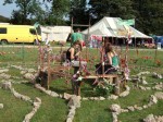 some folks who'd reached the centre of the labyrinth