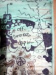 a rearrangement of the 60's slogan, this decorated one of the loos