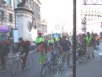 on the next day, there was a Critical Mass bike ride, setting of from the Bank of England and bound for Docklands and the Arms Fair held at the Excel Centre