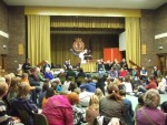 a Salvation Army Glasgow hall full of protesters at the briefing meeting