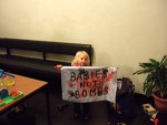 Orrin with his banner