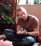 matthew & his crystal ball - Alison got us all to chose our worst present - this was matt's